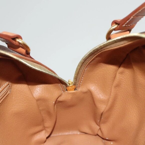 CELINE Macadam Canvas Hand Bag PVC Leather Brown Gold Auth 121455 - Picture 11 of 16
